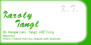 karoly tangl business card